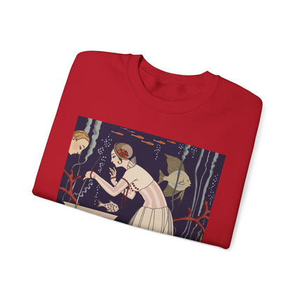 L'Etourdissant Petit Poisson (The Dazzling Little Fish) by George Barbier Heavy Blend™ Crewneck Sweatshirt