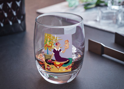 Art Deco Christmas Whiskey Glass