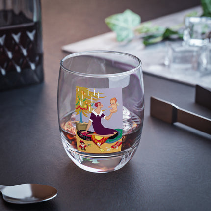 Art Deco Christmas Whiskey Glass