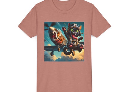 Parachuting Cat Commando Youth Short Sleeve Tee