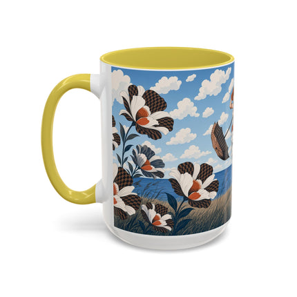 🌊🌼 The Windswept Seaside Promenade Colorful Mug – Art Deco Coastal Elegance