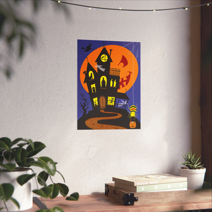 Halloween Night at the Haunted House Fine Art Posters
