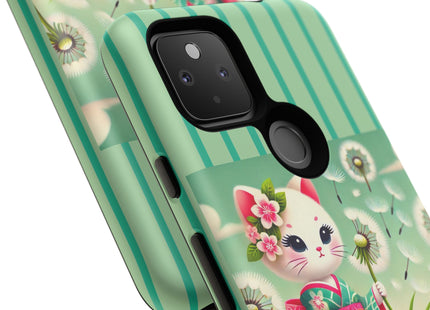 Geisha Kitten and the Dandelion Phone Cases