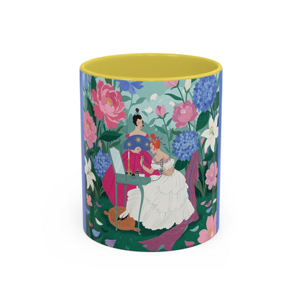 The Ladies Of The Blossoming Vanity Colorful Mugs – Art Deco Floral Elegance