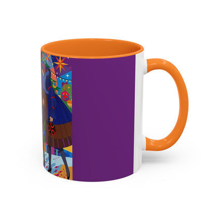 🎄✨ Christmas Among The Twinkling Trees Colorful Mug – Art Deco Holiday Fantasy