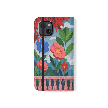 🌺🎭 The Grand Garden Courtship Flip Case – Art Deco Floral Romance
