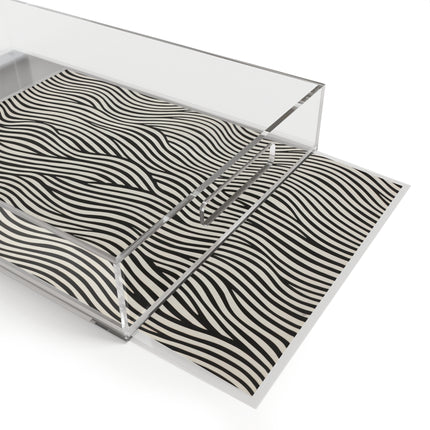 Wave Pattern on White Acrylic Serving Tray