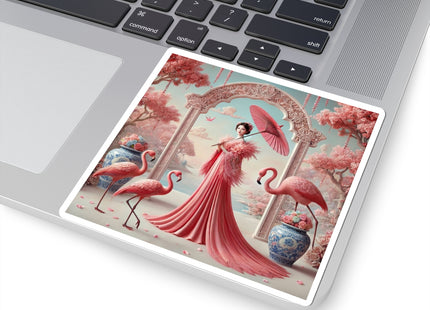 Petals, Porcelain, and Flamingos Kiss-Cut Stickers (4 Stickers)