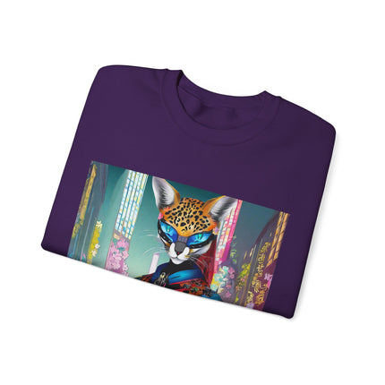 Cyber Cat Glamour Unisex Heavy Blend™ Crewneck Sweatshirt