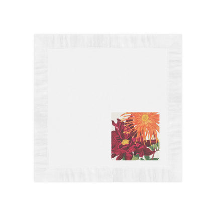 Dahlia by Tanigami Kônan White Coined Napkins