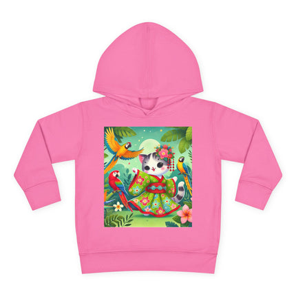Parrot Dance of the Geisha Kitten Toddler Pullover Fleece Hoodie