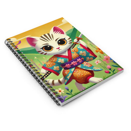 Samurai Kitten Spiral Notebook - Ruled Line
