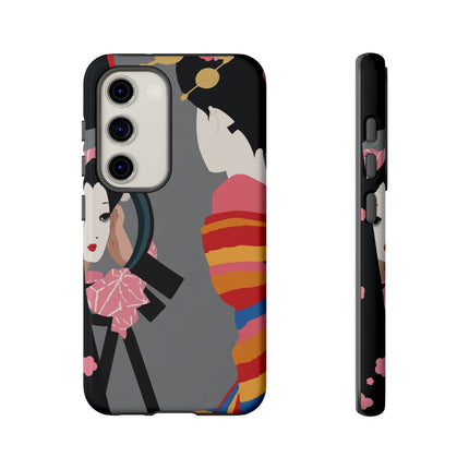 Geisha Mirror Phone Case – Elegant Reflection & Timeless Beauty