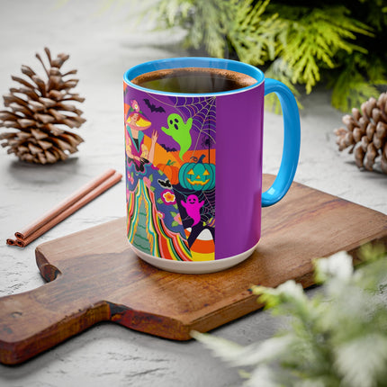 🌈👻 The Rainbow Ghost Masquerade Colorful Mug – Colorful Halloween Charm