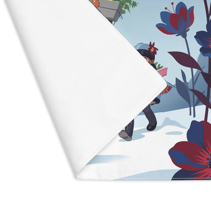 🎁🌺 The Christmas Gift Garden Placemat – Art Deco Holiday Elegance