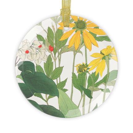 Clerodendrum & Rudbeckia Flower by Tanigami Kônan Glass Ornament