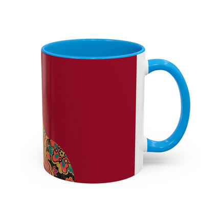 Butterfly Empress of the Crimson Pavilion Colorful Mug (11oz, 15oz) – Art Deco Beauty, Butterfly Elegance & Ornamental Style