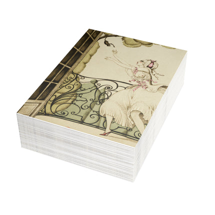 Sur talons rouges (On Red Heels) pl 02 by Gerda Wegener Greeting Cards (1, 10, 30, and 50pcs)