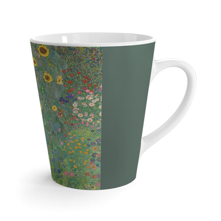 Farm Garden with Sunflowers by Gustav Klimt Latte Mug