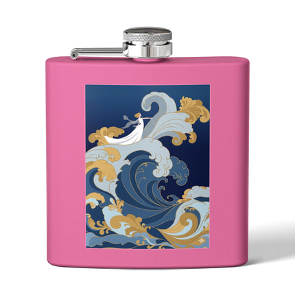 Wave Enchantress Flask – Oceanic Grace & Golden Tides