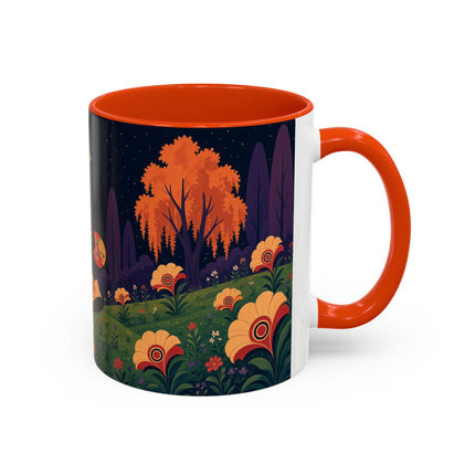 🌙🌼 The Moonlit Floral Dancer Colorful Mug – Art Deco Garden Fantasy