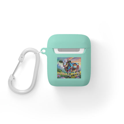 Cyber Glitch Cow AirPods Case Cover