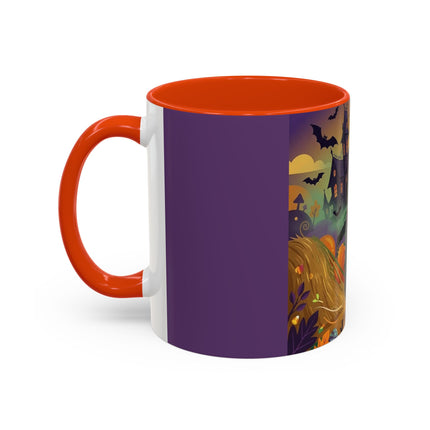 🌙🎃 The Scarecrow Of Haunted Hollow Colorful Mug – Whimsical Halloween Mystery