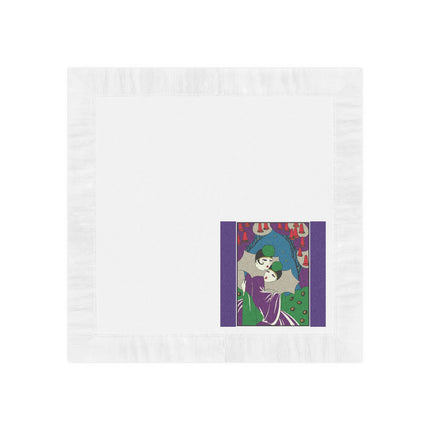 Two Pierrots White Coined Napkins