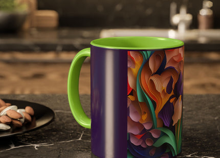 The Elegant Iris Flower Colorful Mugs (11oz, 15oz)