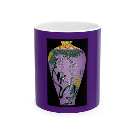 Purple Glazed Porcelain Vase Ceramic Mug 11oz