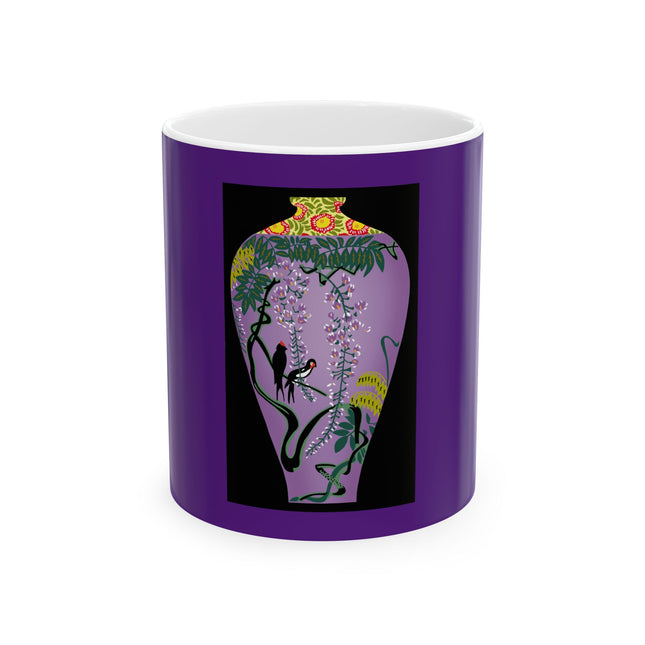 Purple Glazed Porcelain Vase Ceramic Mug 11oz
