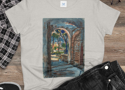 Gate in S. Miniato by Martin Monnickendam Women's Midweight Cotton Tee
