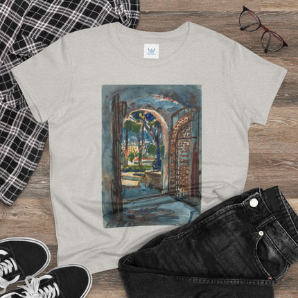 Gate in S. Miniato by Martin Monnickendam Women's Midweight Cotton Tee
