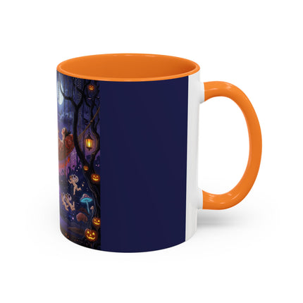 🌙🎃 Moonlit Mischief In The Pumpkin Grove Colorful Mug – Whimsical Halloween Fantasy