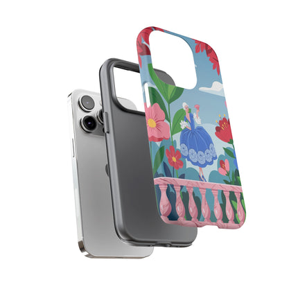 🌺🪭 The Lady Of The Grand Flower Terrace Phone Case – Art Deco Garden Elegance