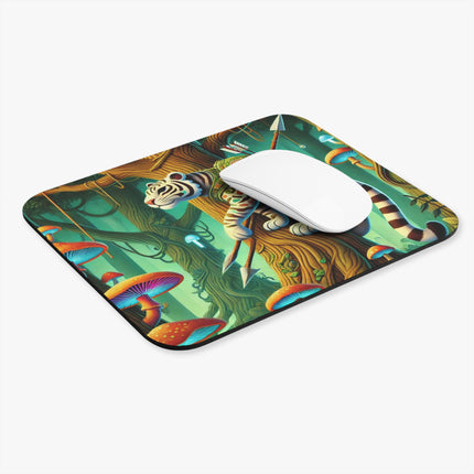 The Silent Stripes Mouse Pad – Stealth, Grace & Enchanted Forest
