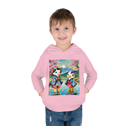 Rainy Day Ducks Toddler Pullover Fleece Hoodie