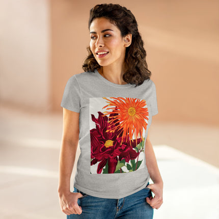 Dahlia Flower by Tanigami Kônan Women's Midweight Cotton Tee