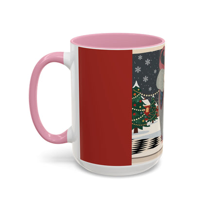 ❄️✨ The Winter Couture Promenade Colorful Mug – Art Deco Holiday Elegance