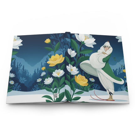 ❄️🌼 The Lady Of The Winter Flower Garden Hardcover Journal – Art Deco Alpine Elegance