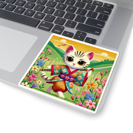 Samurai Kitten Kiss-Cut Stickers (4 Sizes)