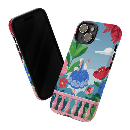 🌺🪭 The Lady Of The Grand Flower Terrace Phone Case – Art Deco Garden Elegance