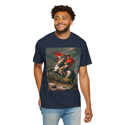 Napoleon Crossing the Alps by Jacques-Louis David Unisex Garment-Dyed T-shirt