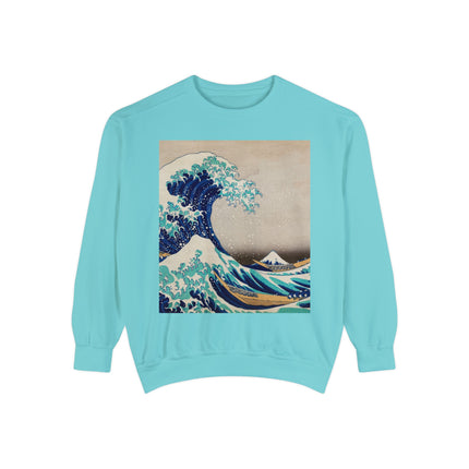 The Great Wave off Kanagawa by Katsushika Hokusai Garment-Dyed Sweatshirt