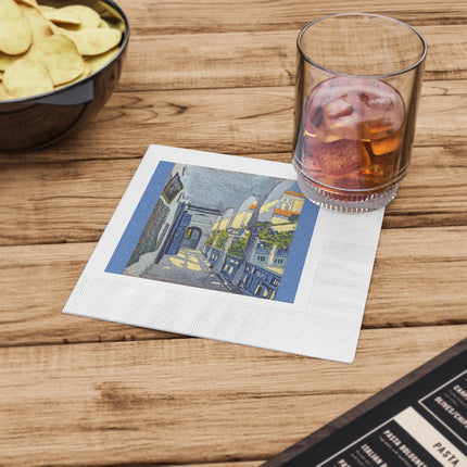 Gallery of a Moroccan Riad by George Gaudion White Coined Napkins