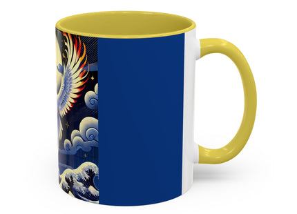 Majestic White Crane Colorful Mugs (11oz, 15oz)