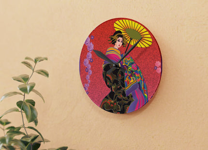 Enchanting Geisha Acrylic Wall Clock