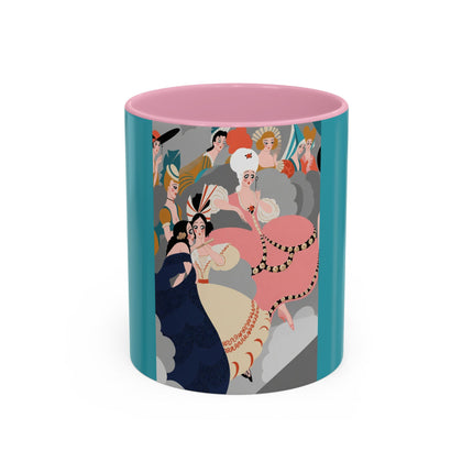 Celestial Masquerade Colorful Mugs – Theatrical Elegance & Floating Whimsy