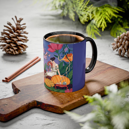 The Garden Of Quiet Reverie Colorful Mugs – Art Deco Botanical Serenity