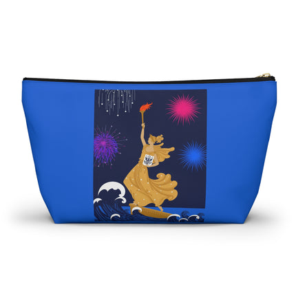 Liberty's Triumph Cosmetic Bag – Art Deco Victory & Golden Grandeur